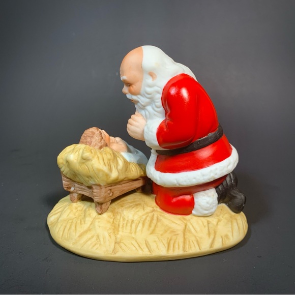 Vintage The Kneeling Santa by Roman Baby Jesus Christmas 1983 VTG Figurine - Picture 4 of 7